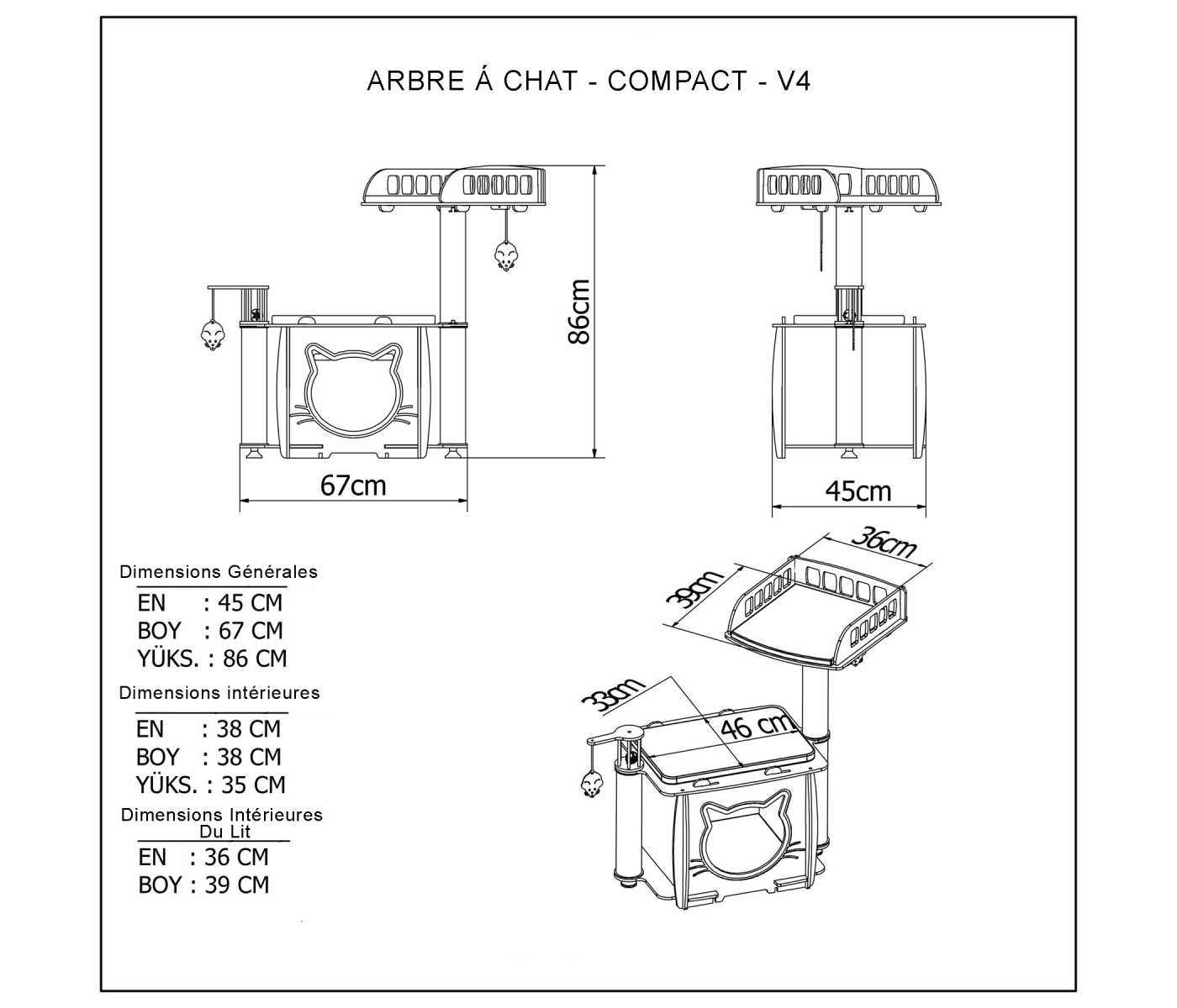 Arbre à chat - Compact - V4